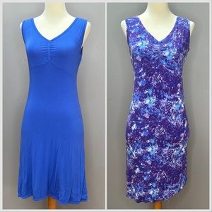 GAIAM reversible purple marble soft knit dress, S.